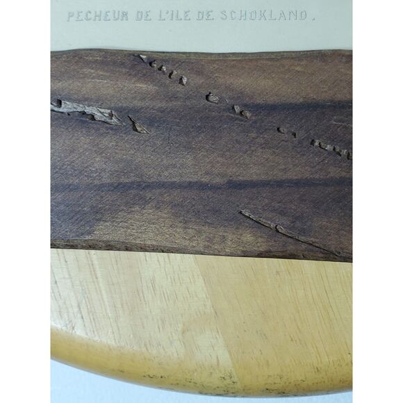 Antique Print 1823-1860 "Pecheur de lile de Schokland" in a Worm Hole Frame - Picture 9 of 10